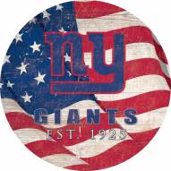 New York Giants 12" Team Color Flag Circle Sign
