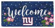 New York Giants 6" x 12" Floral Welcome Sign