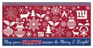 New York Giants 6" x 12" Merry & Bright Sign