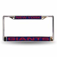 New York Giants Blue Laser Chrome License Plate Frame