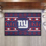 New York Giants Christmas Sweater Starter Rug