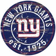 New York Giants Distressed Round Sign