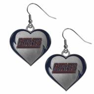 New York Giants Heart Dangle Earrings