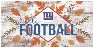 New York Giants Hello Football 6" x 12" Wall Art