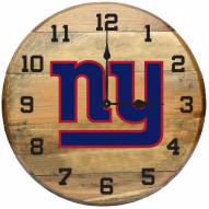 New York Giants Oak Barrel Clock