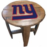 New York Giants Oak Barrel Table