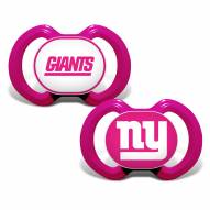 New York Giants Pink Baby Pacifier 2-Pack