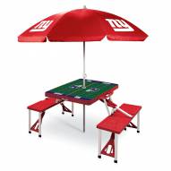 New York Giants Red Picnic Table w/Umbrella