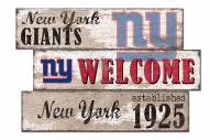 New York Giants Welcome 3 Plank Sign