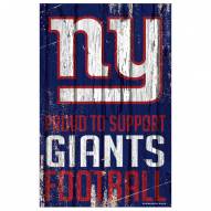 New York Giants Proud to Support Wood Sign