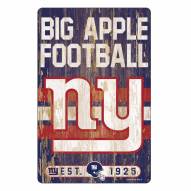 New York Giants Slogan Wood Sign