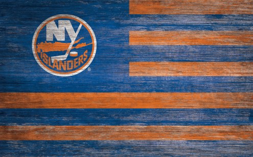 New York Islanders 11&quot; x 19&quot; Distressed Flag Sign