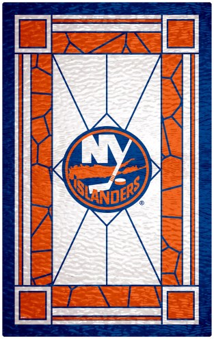 New York Islanders 11&quot; x 19&quot; Stained Glass Sign
