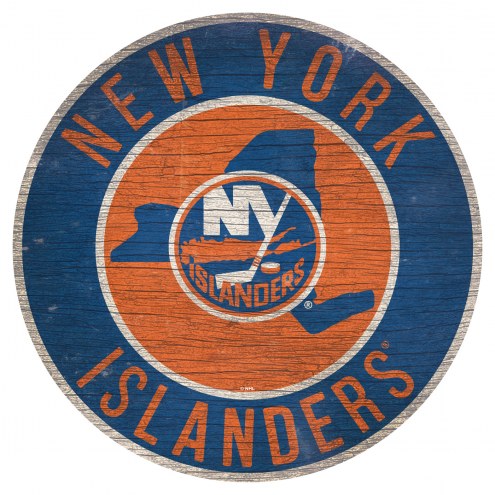 New York Islanders 12&quot; Circle with State Sign