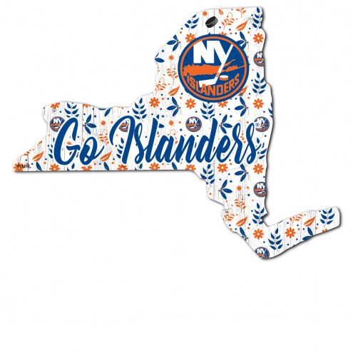 New York Islanders 12&quot; Floral State Sign