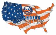 New York Islanders 15" USA Flag Cutout Sign