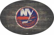 New York Islanders 46" Distressed Wood Oval Sign