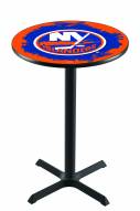 New York Islanders Black Wrinkle Bar Table with Cross Base