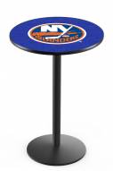 New York Islanders Black Wrinkle Bar Table with Round Base