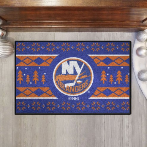 New York Islanders Christmas Sweater Starter Rug