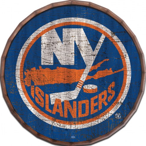 New York Islanders Cracked Color 16&quot; Barrel Top