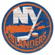 New York Islanders Distressed Logo Cutout Sign