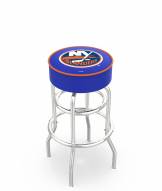 New York Islanders Double-Ring Chrome Base Swivel Bar Stool