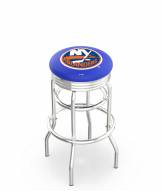 New York Islanders Double Ring Swivel Barstool with Ribbed Accent Ring