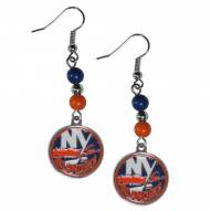 New York Islanders Fan Bead Dangle Earrings