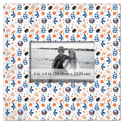 New York Islanders Floral Pattern 10&quot; x 10&quot; Picture Frame