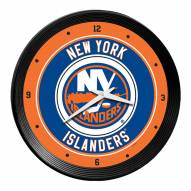 New York Islanders Ribbed Frame Wall Clock