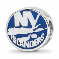New York Islanders Sterling Silver Enameled Bead