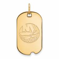 New York Islanders Sterling Silver Gold Plated Small Dog Tag
