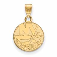 New York Islanders Sterling Silver Gold Plated Small Pendant