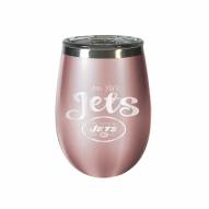 New York Jets 10 oz. Rose Gold Blush Wine Tumbler