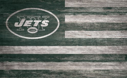 New York Jets 11&quot; x 19&quot; Distressed Flag Sign