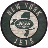 New York Jets 12" Circle with State Sign