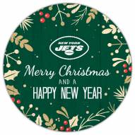 New York Jets 12" Merry Christmas & Happy New Year Sign