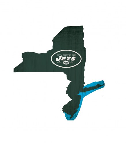 New York Jets 12&quot; Team Color Logo State Sign