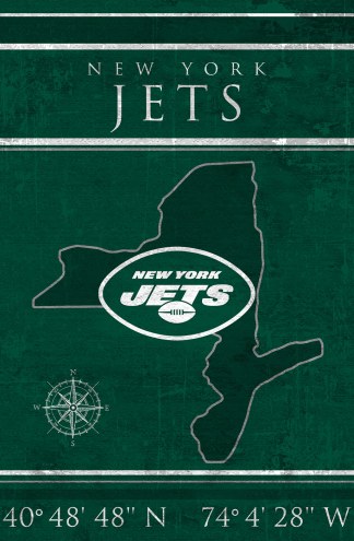 New York Jets 17&quot; x 26&quot; Coordinates Sign
