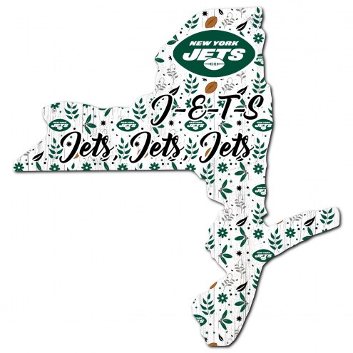 New York Jets 24&quot; Floral State Sign