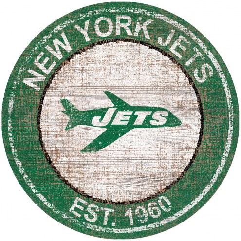 New York Jets 24&quot; Heritage Logo Round Sign