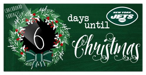 New York Jets 6&quot; x 12&quot; Chalk Christmas Countdown Sign