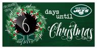 New York Jets 6" x 12" Chalk Christmas Countdown Sign