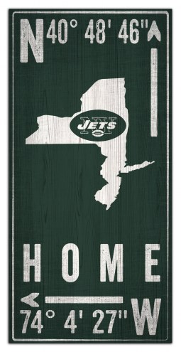 New York Jets 6&quot; x 12&quot; Coordinates Sign