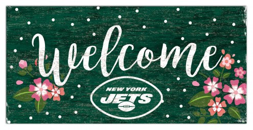 New York Jets 6&quot; x 12&quot; Floral Welcome Sign