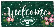 New York Jets 6" x 12" Floral Welcome Sign