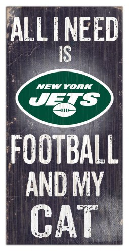 New York Jets 6&quot; x 12&quot; Football & My Cat Sign