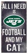 New York Jets 6" x 12" Football & My Cat Sign