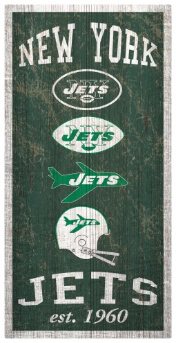 New York Jets 6&quot; x 12&quot; Heritage Sign